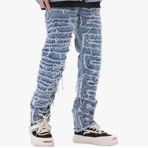 Excellent Quality The Most Trending Item In Men’s Fashion In 2023!!!!! Stacked Jeans Men, Fashion In 2023, Empyre Jeans, Stacked Jeans, Athletic Fit Jeans, Streetwear Jeans, Y2k Jeans, Denim Jeans Men, Black Denim Jeans