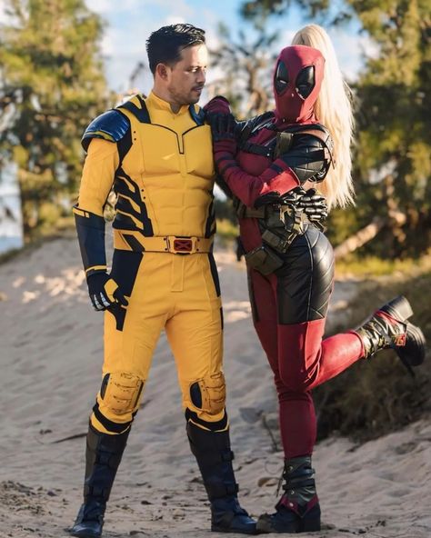 Red & Yellow. Part 5 ❤️💛 Let's Keep The Party Rolling! Here's my fifth post sharing Deadpool/Lady Deadpool & Wolverine/X-23 cosplayers showing their support for #DeadpoolAndWolverine that now out in theaters. --- @rockus as Wolverine @deadpaul5150 as Deadpool --- @r.o.k.a.i as Wolverine @thelouisianadevil as Deadpool --- @sgwolverine as Wolverine @sgdeadpool as Deadpool --- @jrod_hd as Wolverine @callmebronte as Lady Deadpool --- @freckledfoxcosplay as Lady Deadpool --- @caitlinchri... Deadpool And Wolverine Couples Costume, Deadpool Family Costume, Wolverine Couple Costume, Deadpool And Wolverine Couple Costume, Deadpool Couple Costume, Deadpool And Wolverine Halloween Costume, Diy Deadpool Costume, Deadpool And Wolverine Costume, Ladypool Cosplay