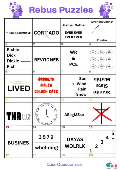 Rebus Puzzles with Answers [currentyear] Dingbats With Answers, Rebus Puzzles With Answers Free Printable, Rebus Puzzles With Answers, Word Brain Teasers, Work Wellness, Puzzles With Answers, Free Quizzes, Rebus Puzzles, Math Enrichment