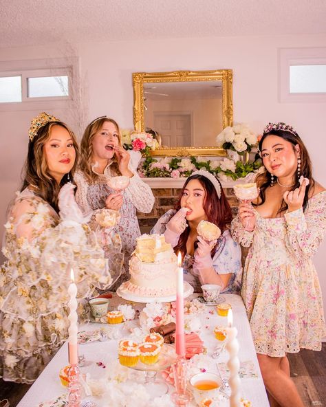 The social season is upon us ✨ Season 3 of Bridgerton premieres May 16th‼️ Who will the diamond of this season be?? 💎 These ladies are my diamonds 🩷 huge thanks to @mynameisaiko @lexybach @brittanyvanhornephotography_ for putting in the work to make this possible!! & @sweetdreambakes for the GORGEOUS cake! 🍰 ————— #bridgerton #bridgertonseason3 #themedshoot #teapartytheme #bridgertontheme #romanticism #regencycore Netflix series, regency inspired aesthetic, lace, pearls Bridgerton Cake, Desert Display, Diamond Of The Season, Tea Party Theme, Inspired Aesthetic, Gorgeous Cakes, Party Photo, Netflix Series, Party Photos