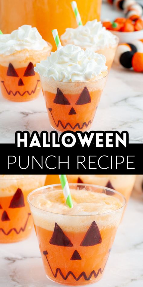 Easy Halloween punch recipe that can be made in minutes. If you need a quick, delicious punch for your Halloween party, this 3 ingredient punch is a must try. Halloween Punch For Kids, Fall Punch Recipes, Punch Recipes For Kids, Punch Halloween, Halloween Party Punch, Sherbet Punch Recipes, Halloween Punch Recipes, Pumpkin Bundt, Halloween Party Drinks