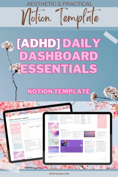 Optimize Your Productivity: ADHD Daily Dashboard Essentials Notion Template by Braelyn is a complete life management system. Tailored for ADHD individuals, it provides an organized view of tasks, personal goals, work, and more. Aesthetically pleasing with colorful visuals and mobile accessibility, it's ideal for Notion beginners and those craving a comprehensive dashboard. Created by Braelyn | Notion for ADHD, this template is designed for enhanced focus and productivity. Digital Clutter, Notion Aesthetic, Digital Minimalism, Notion Dashboard, Online Planner, Life Planning, Notion Templates, Life Management, Productivity Apps