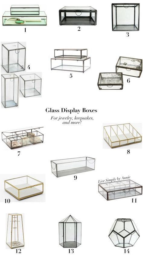 Glass Display Boxes for jewelry, keepsakes, and more. Glass Display Box, Jewerly Displays, Jewelry Store Design, Smart Tiles, Glass Display, Jewelry Organizer Box, Glass Boxes, Store Interior, Jewelry Armoire