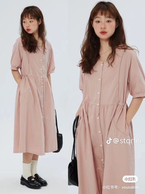 Japanese Fashion Inspiration, Outfit Ideas Japanese Summer, Modest Japanese Fashion, Japanese Outfits Casual Summer, Uniqlo Dress Outfits, Harajuku Style Spring Dress For School, Japanese Summer Outfits, Japanese Summer Fashion, Igari Fashion