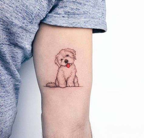 Poodle Tattoo, Puppy Tattoo, Small Dog Tattoos, Dog Memorial Tattoos, Dog Paw Tattoo, Jellyfish Tattoo, Paw Tattoo, Inspiration Tattoos, Cute Tiny Tattoos