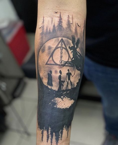 My tattoo from the tale of the three brothers Three Brothers Tattoo, Assassins Creed Tattoo, Hallows Tattoo, Harry Potter Tattoo Sleeve, Brothers Tattoo, Deathly Hollows, The Three Brothers, Hp Tattoo, Potter Tattoo