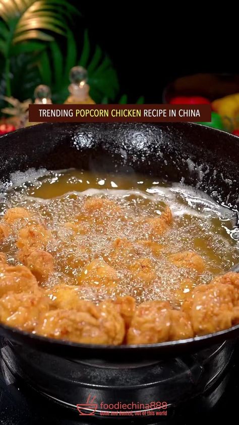 Chicken Popcorn Recipe, Chicken Popcorn, Frying Chicken, Popcorn Chicken Recipe, Funky Chicken, Chinese Chicken Recipes, Rican Food, Popcorn Recipe, Chicken Entrees