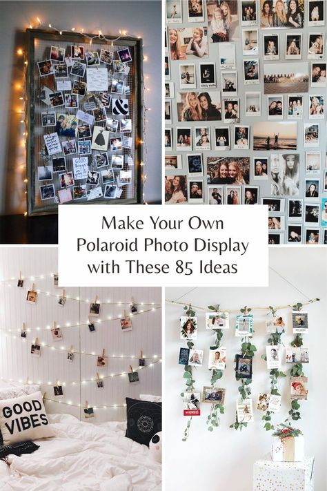 Although digital photography is something that existed now, the polaroid still becomes the trend that people loved. The instant photo printed product makes it possible for you to display it. #polaroidphoto #photodisplay #photogallery Diy Room Decor Photo Wall, Mini Polaroid Display Ideas, Cute Way To Display Polaroid Pictures, Best Way To Display Photos, How To Decorate With Photographs, How To Hang Polaroid Pictures, Room Decor Bedroom Photo Wall, Polaroid Photo Wall Wedding, Photo Wall Ideas Polaroid