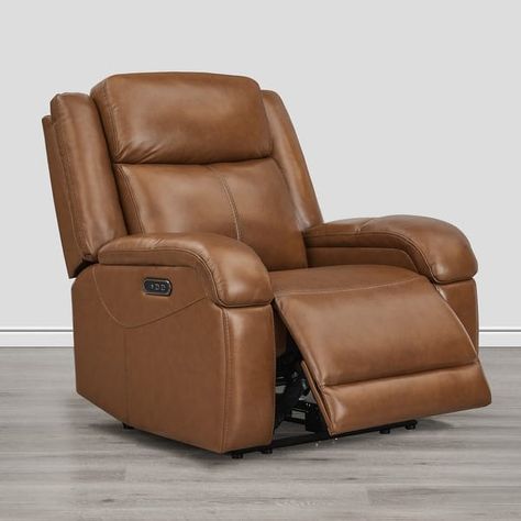 Hadlee Genuine Leather Power Recliner Chairs Wall Hugger RV Recliner - On Sale - Bed Bath & Beyond - 40516000 Rv Recliners, Power Recliner Chair, Recliner Chairs, Living Room Sofa Design, Gravity Chair, Stylish Living Room, Online Furniture Shopping, Power Recliner, Zero Gravity