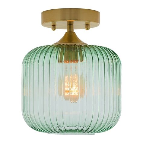 Ignace River of Goods Brushed Gold Metal 8.25-Inch Ceiling Light with Green Glass Globe Shade - 8" x 8" x 8.25" - Bed Bath & Beyond - 36932293 Colored Light Bulbs, Ceiling Mounted Light, Globe Ceiling Light, Best Brushes, Dome Lighting, Metal Ceiling, Semi Flush Mount Lighting, Light Bulb Types, Beautiful Lamp