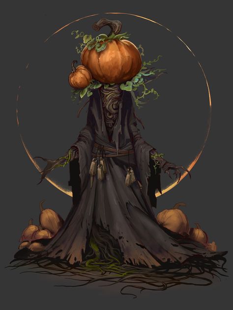 Dnd Pumpkin Monster, Pumpkin Man Art, Pumpkin Concept Art, Pumpkin Monster Art, King Character Art, Pumpkin Character Design, Fantasy Pumpkins, Pumpkin Head Art, Pumpkin Creature