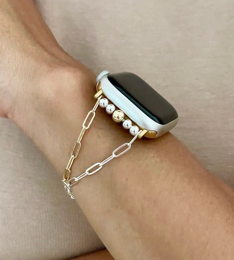 Two Toned 14K Gold Filled & 925 Sterling Silver Apple Watch Bracelet, Paperclip Chain iWatch Band Jewelry, 38mm 40mm 41mm 42mm 44mm 45mm Apple Watch Wristbands, Silver Apple, Apple Watch Bands Women, Rose Gold Apple Watch, Apple Watch Bracelets, Apple Watch Sizes, Gold Apple Watch, Watch Jewelry, Apple Watch Bands Leather