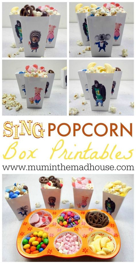 Sing Party, Movie Party Decorations, Disney Movie Night Dinner, Movie Night For Kids, Movie Night Popcorn, Sing Movie, Kids Movie, Movie Birthday Party, 13 Birthday