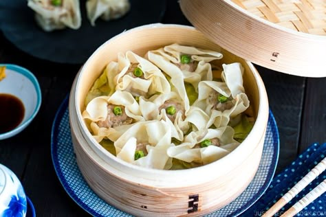 Pork Shumai (Steamed Pork Dumplings) Pork Shumai Recipe, Pork Shumai, Steamed Pork Dumplings, Japanese Appetizers, Pork Bun, Steamed Pork, Pork Dumplings, Just One Cookbook, Japanese Food Recipes