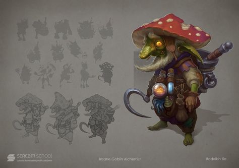 Goblin Alchemist, Dnd Things, Goblin Art, Fantasy Images, Fantasy Monster, Mushroom Art, Creature Concept Art, Creature Concept, Dnd Characters