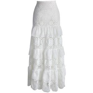 Chicwish Crochet Ruffle Layers Maxi Skirt Long Ruffle Skirt, Maxi Skirt White, Rok Tutu, Long Chiffon Skirt, Sheer Maxi Skirt, Crochet Maxi Skirt, Skirt Crochet, White Long Skirt, Ruffle Maxi Skirt