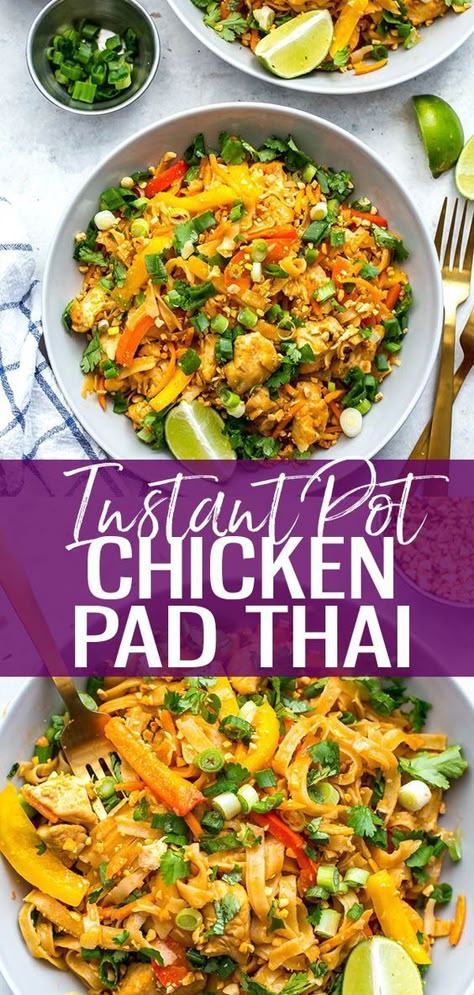 One Pot Pad Thai, Chicken Pad Thai, Weekly Meal Prep, Thai Recipe, Pad Thai Recipe, Pot Recipes Easy, Instant Pot Recipes Chicken, Instant Pot Dinner Recipes, Easy Instant Pot Recipes