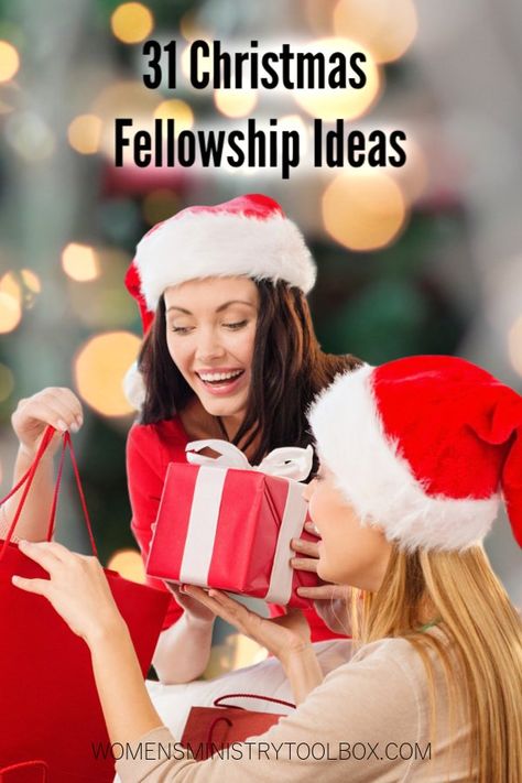 If you’re in need of fresh ideas for this year’s Christmas fellowship or event, look no further! These 31 ideas are sure to provide some inspiration. 31 Christmas Fellowship Ideas for Your Women’s Ministry Ornament Exchange Gift Exchange Christmas Bingo – play regular bingo, with the winners receiving $5 gifts Christmas Pinterest Project Party Christmas … Party Ideas For Women, Fellowship Ideas, Ladies Christmas Party, Church Christmas Party, Womens Ministry Events, Ladies Event, Church Fellowship, Christmas Party Activities, Christmas Gift Exchange