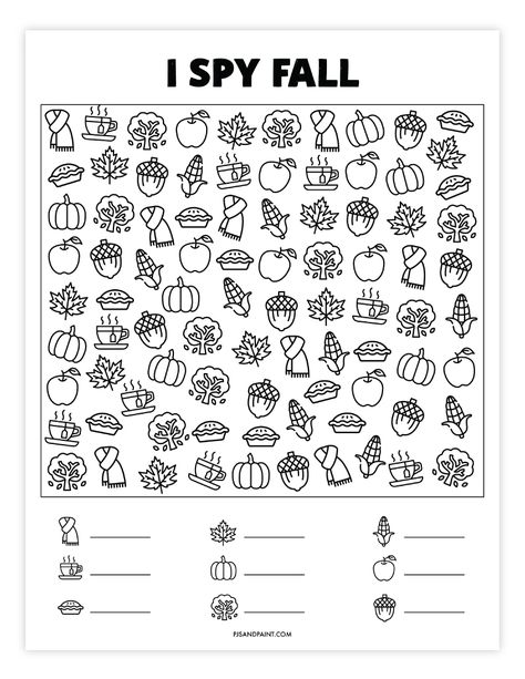 I Spy Fall Printables For Kids Free, I Spy Thanksgiving Printable Free, Fall I Spy, Halloween Ispy Printable Free, I Spy Printables For Kids Free, I Spy Thanksgiving, Spy Games For Kids, Apple Template, Entertaining Kids