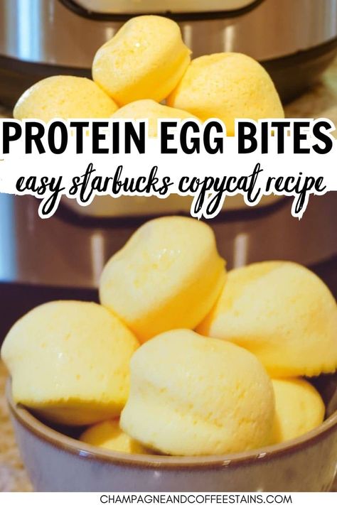 Cheesy sous vide egg bites are so easy to make and taste just like the ones at Starbucks! They'll be your new favorite low point breakfast Recipe For Starbucks Egg Bites, Cottage Cheese Egg Bites Instant Pot, Egg Bites Instant Pot Cottage Cheese, Bariatric Egg Bites, Egg Bites Cottage Cheese Oven, Instant Pot Egg Bites Silicone Recipes, Instapot Egg Bites, Egg Bites Instant Pot, Egg Bites Starbucks