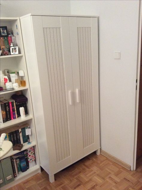 Ikea Aneboda Hack - Easy way to fresh look ❤️ Ikea Aneboda, Brimnes Ikea, Ikea Brimnes Wardrobe, Ikea Inside, Brimnes Wardrobe, Ikea Cupboards, Ikea Wardrobe Hack, Ikea Closet Hack, Shelving Units Living Room