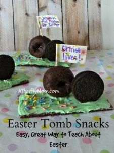 Easter Tomb, Donut Icing, Easter Deserts, Jesus Tomb, Thrifty Crafts, Easter Snacks, Snacks Easy, Easter Dinner Recipes, Easter Egg Designs