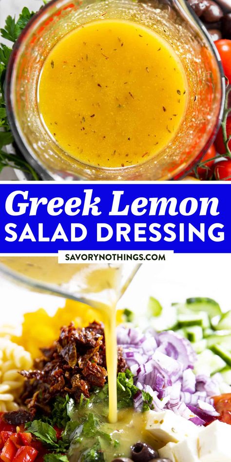 Greek Lemon Salad Dressing, Greek Salad Dressing Recipe, Lemon Salad Dressings, Best Greek Salad, Greek Orzo Salad, Greek Salad Recipe, Greek Dinners, Greek Salad Dressing, Salad Dressing Recipe