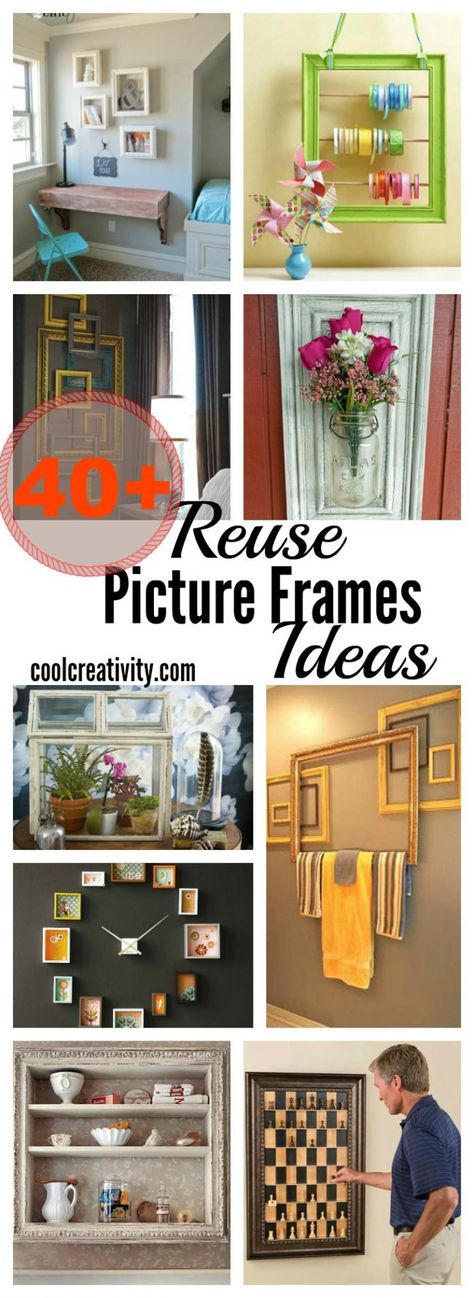 Repurpose Picture Frames, Picture Frame Projects, Cute Picture Frames, Unique Picture Frames, Picture Frame Crafts, Old Picture Frames, Picture Frame Decor, Diy Picture Frames, Upcycled Home Decor