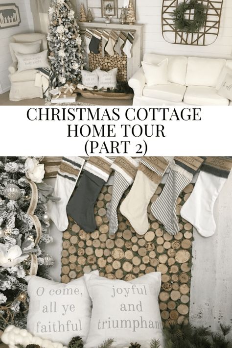 Christmas Cottage Home Tour {Part 2} - Rosehill Cottage, Back In The Future, Christmas Home Tours, Ikea Sectional, Oktoberfest Halloween, Travel Camper, Sick Of It, Not Having Kids, Custom Slipcovers