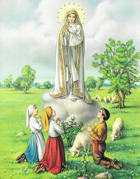 Association Of Catholic Bloggers: The Feast of Our Lady of Fatima Fatima Prayer, Alone In A Crowd, Bronze Highlights, All Souls Day, Mama Mary, Christmas Tale, Vintage Christmas Images, Lady Of Fatima, Religious Images