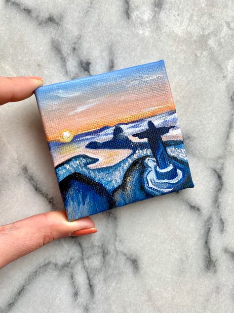 Sunsets in Rio are like no other 🙏🏻 #riodejaneiro  #acrylic #painting Rio Painting, Brazil Painting, Brazil Art, Travel Canvas, Cute Paintings, Painting Decor, Makeover Bedroom, Canvas Projects, Room Makeover Bedroom