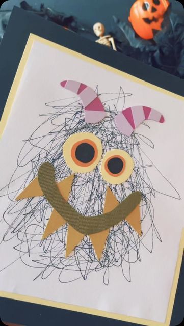 Timm Sevitz on Instagram: "Easy Halloween Scribble Monster Art Activity 🎃  The best halloween craft for kids. Get creative with these easy Halloween scribble monsters! Let your imagination run wild by scribbling with markers or crayons on a piece of paper, then cut out and add fun paper features like googly eyes, sharp teeth, or silly horns to bring your monster to life. This is the perfect craft for kids to enjoy this spooky season while exploring their creativity. Use it as a fun Halloween decoration, classroom activity, or just for some at-home crafting fun! No rules, just scribble and create your own unique little monsters.  Supplies: Marker or Crayon Scissors Cardstock or Construction Paper Glue Stick  Halloween craft, scribble art, monster making, kids Halloween activity, easy DIY m Two Year Old Halloween Activities, Monster Projects For Kids, Monster Toddler Activities, Monsters Preschool Activities, Halloween Monster Craft, Preschool Monster Activities, Preschool Monster Crafts, How To Catch A Monster Activities, Creepy Creatures Art