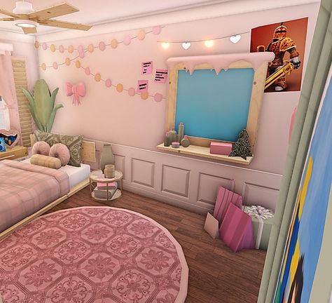 Bloxburg Valentines House, Bloxburg Rooms, Mansion Rooms, Roblox Hacks, Bloxburg Clothes, Bloxburg Bedroom, Preppy House, Bloxburg Hacks, House Improvement