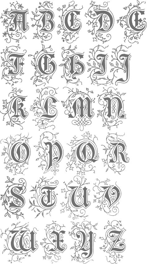 Intellecta Design Medieval Alphabet, Old English Alphabet, Monogramm Alphabet, Alfabet Font, Tattoo Fonts Alphabet, Calligraphy Fonts Alphabet, Tattoo Placements, Lettering Styles Alphabet, Tattoo Lettering Styles