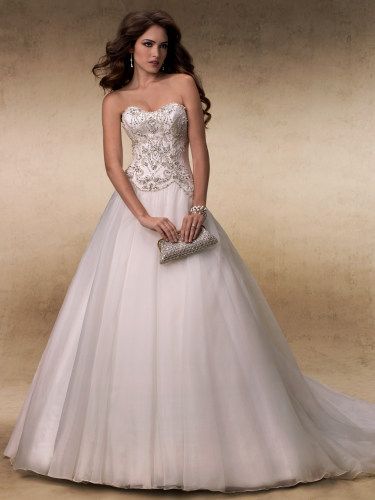 Maggie Sottero - ALLISON, DISCONTINUED - ALLISON Wedding Dress by Maggie Sottero Maggie Sottero Bridal, Chapel Train Wedding Dress, Wedding Dress Organza, Organza Wedding Dress, Maggie Sottero Wedding Dresses, Wedding Dresses 2014, Wedding Dresses Corset, Ball Gown Skirt, Wedding Dresses Photos