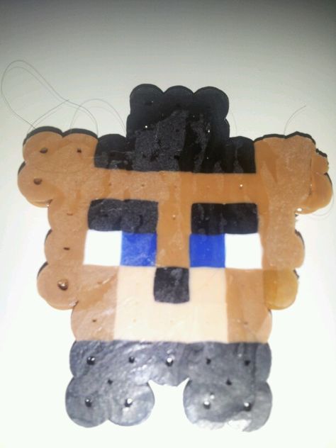 I made ME :D out of perler beads Freddy Fazbear Perler Beads, Hamma Beads Ideas, Funny Cat Wallpaper, Hamma Beads, Perler Crafts, Hama Beads Patterns, Freddy Fazbear, Perler Beads Designs, Perler Bead Art