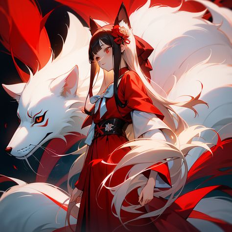 Red Kitsune, White Kitsune, Coolest Drawings, Fox Reference, Kitsune Girl, Black Kitsune, Round Gazebo, Jjk Oc, Kitsune Fox