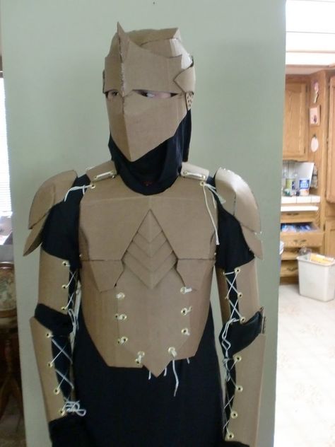 Cardboard Armor prototype by Ourobouros434 on deviantART Cardboard Armor, Armor Diy, Cardboard Costume, Plate Armor, Foam Armor, Knight Costume, Cardboard Sculpture, Cosplay Armor, Samurai Armor