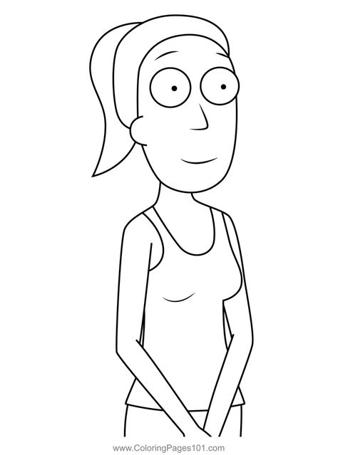 Summer Smith Rick and Morty Coloring Page Rick And Morty Drawings, Rick And Morty Illustration, Summer Rick And Morty, Rick And Morty Coloring Pages, Summer Smith Rick And Morty, Rick And Morty Coloring, Summer Smith, Morty Drawing, Rick And Morty Drawing