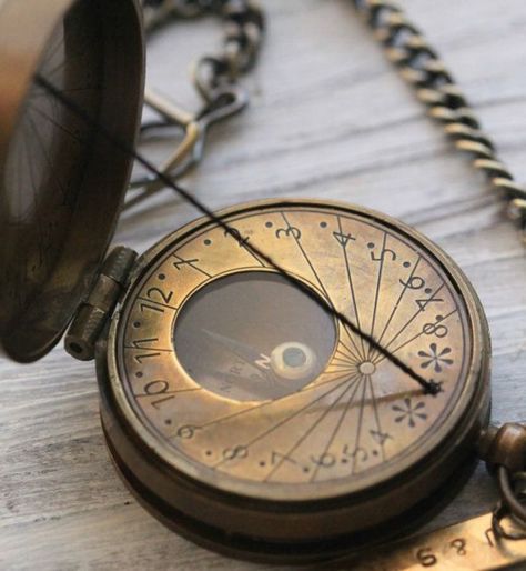 IvyRio Sundials, Black Sails, Compass Necklace, Gothic Steampunk, Tall Ships, Dieselpunk, Compass, Pocket Watch, Time Piece