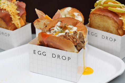 eggdrop15 Korean Egg Toast, Egg Restaurant, Vegetable Quiche Recipes, Korean Egg, Chicken And Chips, Food Wishes, Egg Drop, Food Truck Design, Egg Sandwiches