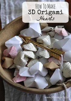 Hart Origami, 3d Origami Heart, Origami Bowl, Origami Hearts, Signs Of Love, Origami Star Box, Origami Ball, Origami For Beginners, Origami Dragon