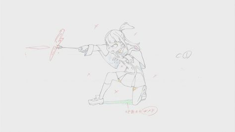 Kai Ikarashi, Genga Animation, Witch Animation, Yoh Yoshinari, Key Animation, Animated Witch, Little Witch Academia, Pencil Test, Animation Storyboard