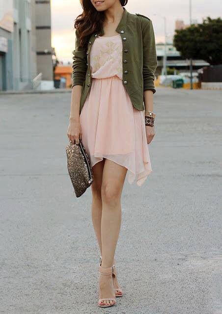 Cute outfit Rok Outfit, Gaun Fashion, Dieselpunk, Gyaru, Mode Inspiration, Green Jacket, Street Styles, Teen Fashion, Look Fashion