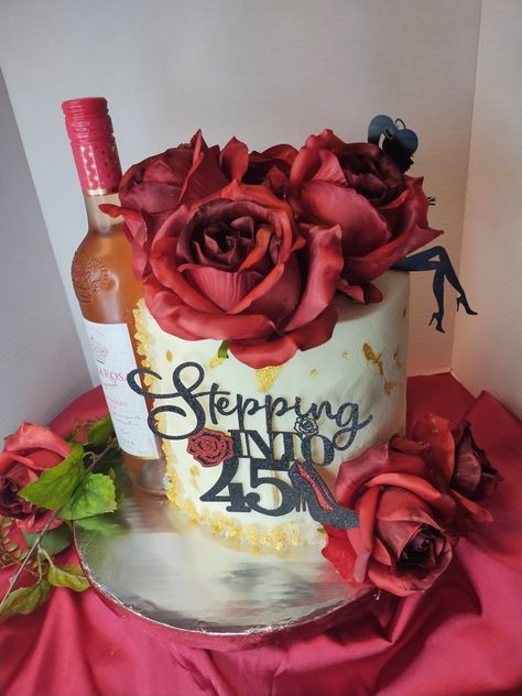 45th Birthday cake Cake 45 Birthday Woman, 45 Birthday Cake Women, 43 Birthday For Women, 45th Birthday Ideas For Women, 45th Birthday Cake, Cupcake Birthday Cake, 45th Birthday, Birthday Cakes For Women, Creative Birthday Cakes