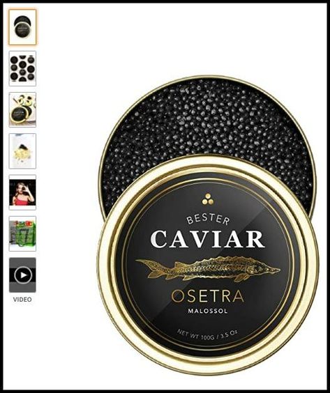 OVERNIGHT GUARANTEED, BESTER Premium Osetra Sturgeon Black Caviar - (3.50 oz (100g)) - Malossol Ossetra Black Roe - Premium Quality, Traditional Style, imported Black Caviar, Gourmet Food, Gourmet Recipes, Traditional Style, Premium Quality, Black