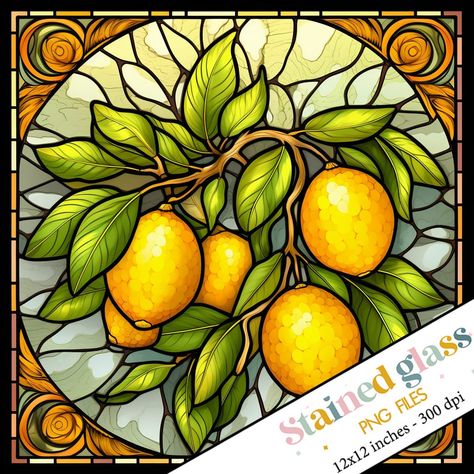 Tree Stained Glass Pattern, Tree Stained Glass, Stained Glass Pattern, Glass Pattern, Faux Stained Glass, Lemon Tree, Stained Glass Patterns, Stained Glass Art, Glass Tumbler