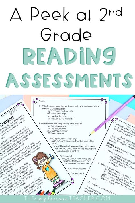 2nd grade reading tests- perfect assessments for spot-checking 2nd graders' reading comprehension. This post even includes a free test! TheAppliciousTeacher.com Second Grade Reading Assessment Free, Shared Reading Second Grade, Books For Second Graders, Reading Test Prep 3rd Grade, Second Grade Comprehension Passages Free, Cloze Test Reading Comprehension, Reading Comprehension Test, Test Prep Strategies, Elementary Language Arts Activities