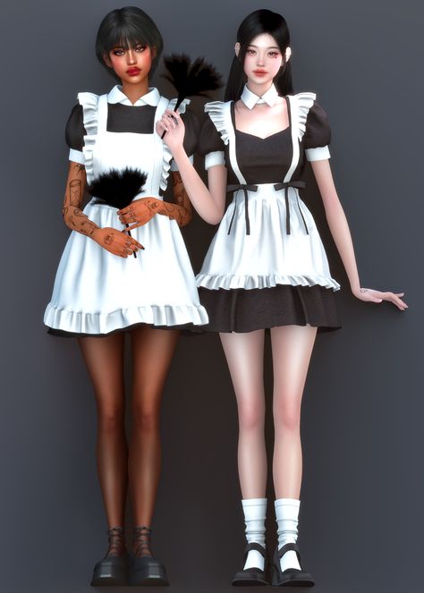 sims4cc maid set Maid Shoes, Sims 4 Cc Maid Dress Male, Ts4 Apron Cc, Sims 4 Apron, Maid Dress Sims 4 Cc, Sims 4 Maid Outfit, Maid Outfit Sims 4 Cc, Sims 4 Apron Dress, Sims 4 Teen Lookbooks Cc