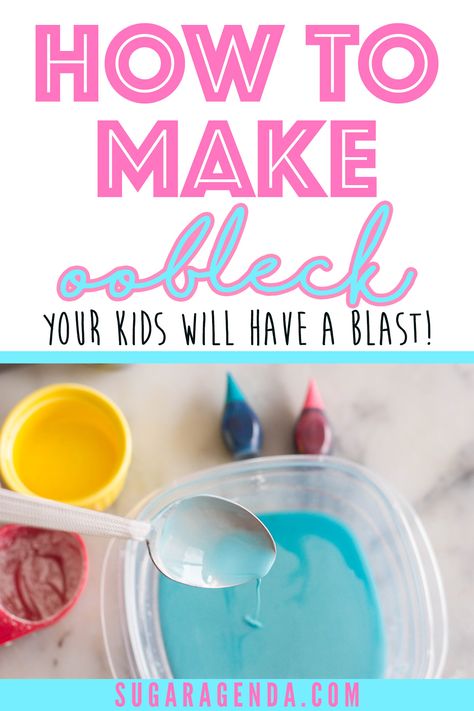 Diy Oobleck Recipe, Ooey Gooey Crafts For Kids, Liquid Starch Crafts, Cornstarch Science Experiment, Making Oblek, Cornstarch Slime 2 Ingredients, Corn Starch And Water Experiment, How Do You Make Oobleck, Baking Soda Sensory Play